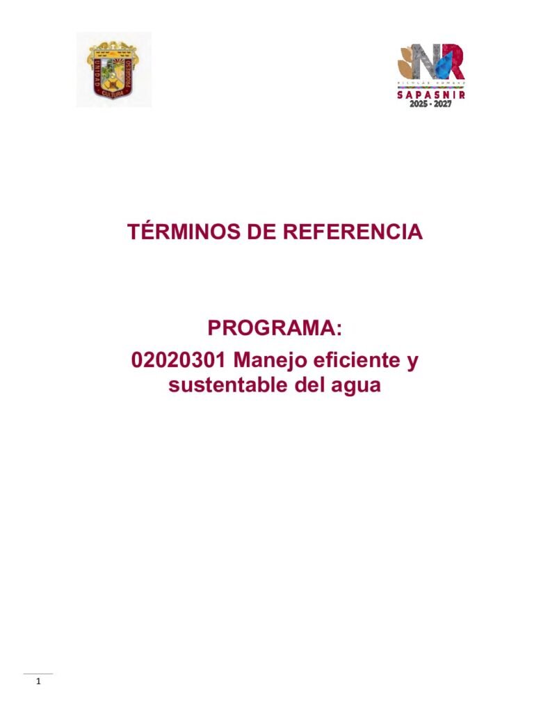 thumbnail of TERMINOS DE REFERENCIA Area Agua Potable