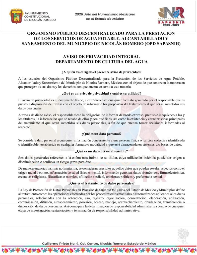 thumbnail of AVISO DE PRIVACIDAD Cultura Agua