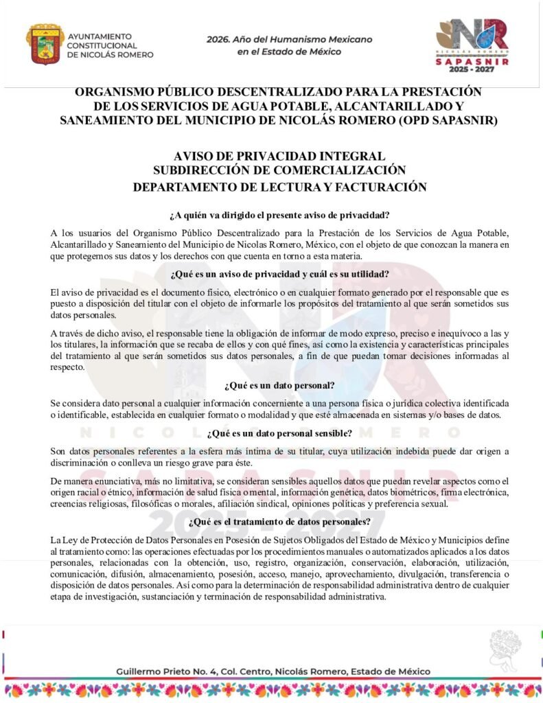 thumbnail of AVISO DE PRIVACIDAD Lectura y Facturación